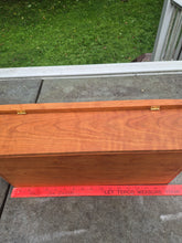 Load image into Gallery viewer, Wooden Rectangular Roombox with Hinged Opening and Wooden Inlay Detailing by Bill Haskell
