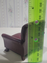 Load image into Gallery viewer, 2pc Burgundy Leather Arm Chair and Foot Stool Set
