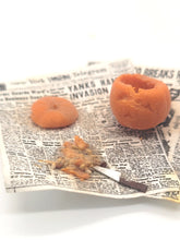 Load image into Gallery viewer, Dollhouse Miniature ~ 1:24 Scale, Pumpkin Carving on Newspaper Setup
