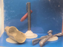 Load image into Gallery viewer, Dollhouse Miniature ~ 1:10 Scale, Dora Kuhn Cucumber Tongs &amp; Shovel in Original Packaging
