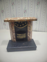 Load image into Gallery viewer, Vintage Metal Fireplace with Marble-Style Mantle
