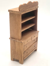 Load image into Gallery viewer, Dollhouse Miniature ~ 1:24 Scale, Wooden Hutch with Shelves and Drawers
