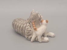 Load image into Gallery viewer, Resin Grey Tabby Cat Laying with Kittens
