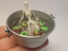 Load image into Gallery viewer, Skeleton Bobbing for Apples in Galvanized Tub
