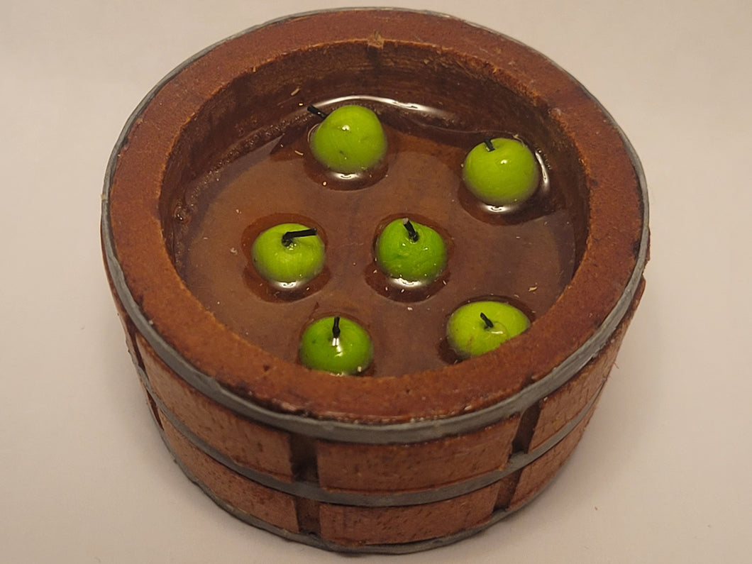 Wooden Barrels with Bobbing for Apples - Green