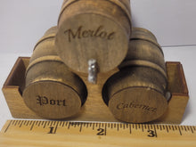 Load image into Gallery viewer, Medium - Merlot, Port, and Cabernet Barrels on Wooden Display
