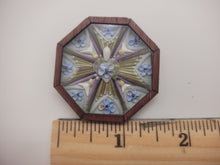 Load image into Gallery viewer, 1½&quot; Sailor&#39;s Valentine – Green &amp; Purple Theme with Blue Flowers – by Pam Friend

