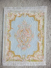 Load image into Gallery viewer, Dollhouse Miniature ~ Petit Point Pastel Baroque Rug with Floral Center Medallion  - Ursula Sauerberg
