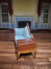 Load image into Gallery viewer, Light Blue and Oak Colored Telephone Chair
