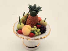 Load image into Gallery viewer, Dollhouse Miniature ~ Reutter Porcelain Mixed Fruit on Serving Stand
