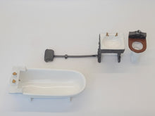 Load image into Gallery viewer, Dollhouse Miniature ~ 1:24 Scale, Porcelain &amp; Metal 4pc Bathroom Set
