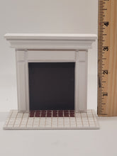 Load image into Gallery viewer, Handmade White Wooden Fireplace
