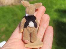 Load image into Gallery viewer, Stuffed Rabbit in Vest on Heart Stand
