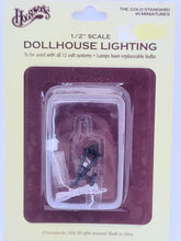 Load image into Gallery viewer, Dollhouse Miniature ~ 1/2&quot; Scale, Black Outdoor Wall Sconce by Houseworks
