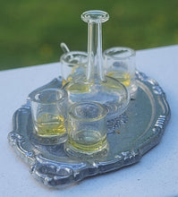 Load image into Gallery viewer, Whiskey Decanter Set on Metal Platter
