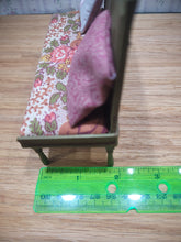 Load image into Gallery viewer, Green Bench with 2 Pillows and Floral Benchseat
