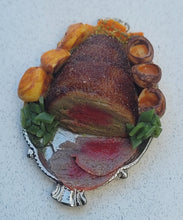 Load image into Gallery viewer, Roast Beef with Vegetables and Mushrooms on Metal Platter
