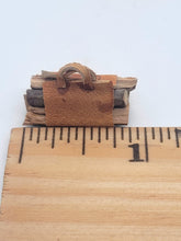 Load image into Gallery viewer, Dollhouse Miniature ~ 1:24 Scale, Wooden Logs in Leather Carrying Case
