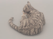 Load image into Gallery viewer, Resin Grey Tabby Cat Grooming Paws
