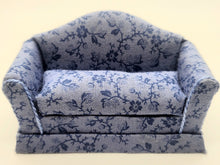 Load image into Gallery viewer, Dollhouse Miniature ~ 1:24 Scale, Blue Floral Couch
