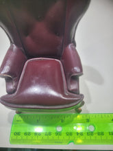 Load image into Gallery viewer, Burgundy Leather Arm Chair with Foot Stool by Bespaq
