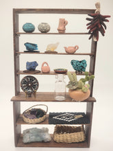 Load image into Gallery viewer, Dollhouse Miniature ~ 1:12 Scale, Wooden Shelf with Southwest Goodies
