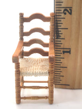 Load image into Gallery viewer, Dollhouse Miniature ~ 1:24 Scale, Wooden Chair w/ Woven Fabric Seat
