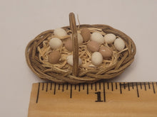 Load image into Gallery viewer, Brown &amp; White Eggs in Oval Basket
