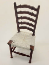 Load image into Gallery viewer, Dollhouse Miniature ~ 1:24 Scale, Cherry Wooden Chair with White Woven Seat
