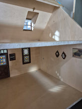 Load image into Gallery viewer, Irish Cottage with Thatched Roof &amp; Stained Glass-Style Windows
