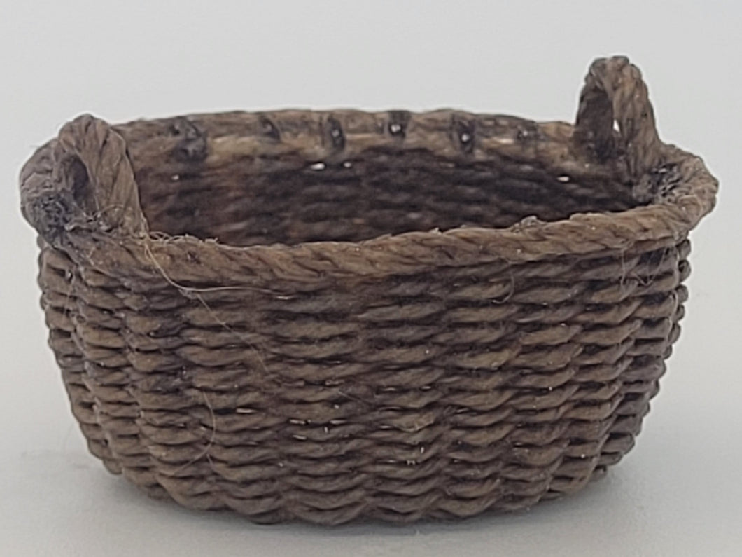 Al Chandronnait – Round Tightly Woven Brown Basket with Side Handles