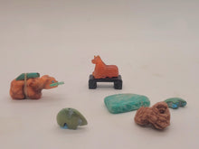 Load image into Gallery viewer, Dollhouse Miniature ~ 1:12 Scale, 6pc Stone Set, Carved Animals, Desert Rose, Mexican Turquoise
