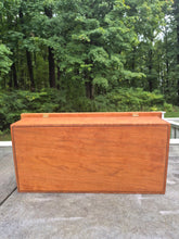 Load image into Gallery viewer, Wooden Rectangular Roombox with Hinged Opening and Wooden Inlay Detailing by Bill Haskell
