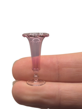 Load image into Gallery viewer, Glass Craft – Tall Skinny Pink Vase with Wavy Edge
