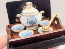 Load image into Gallery viewer, Dollhouse Miniature ~ 1:12 Scale, Blue Forget-Me-Not Soup Set by Reutter Porcelain
