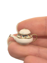 Load image into Gallery viewer, Jean Yingling – Glazed Ceramic Teapot with Floral Design and Golden Accents
