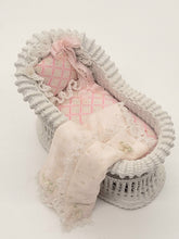 Load image into Gallery viewer, Dollhouse Miniature ~ Baby Girl&#39;s Crib with Blanket

