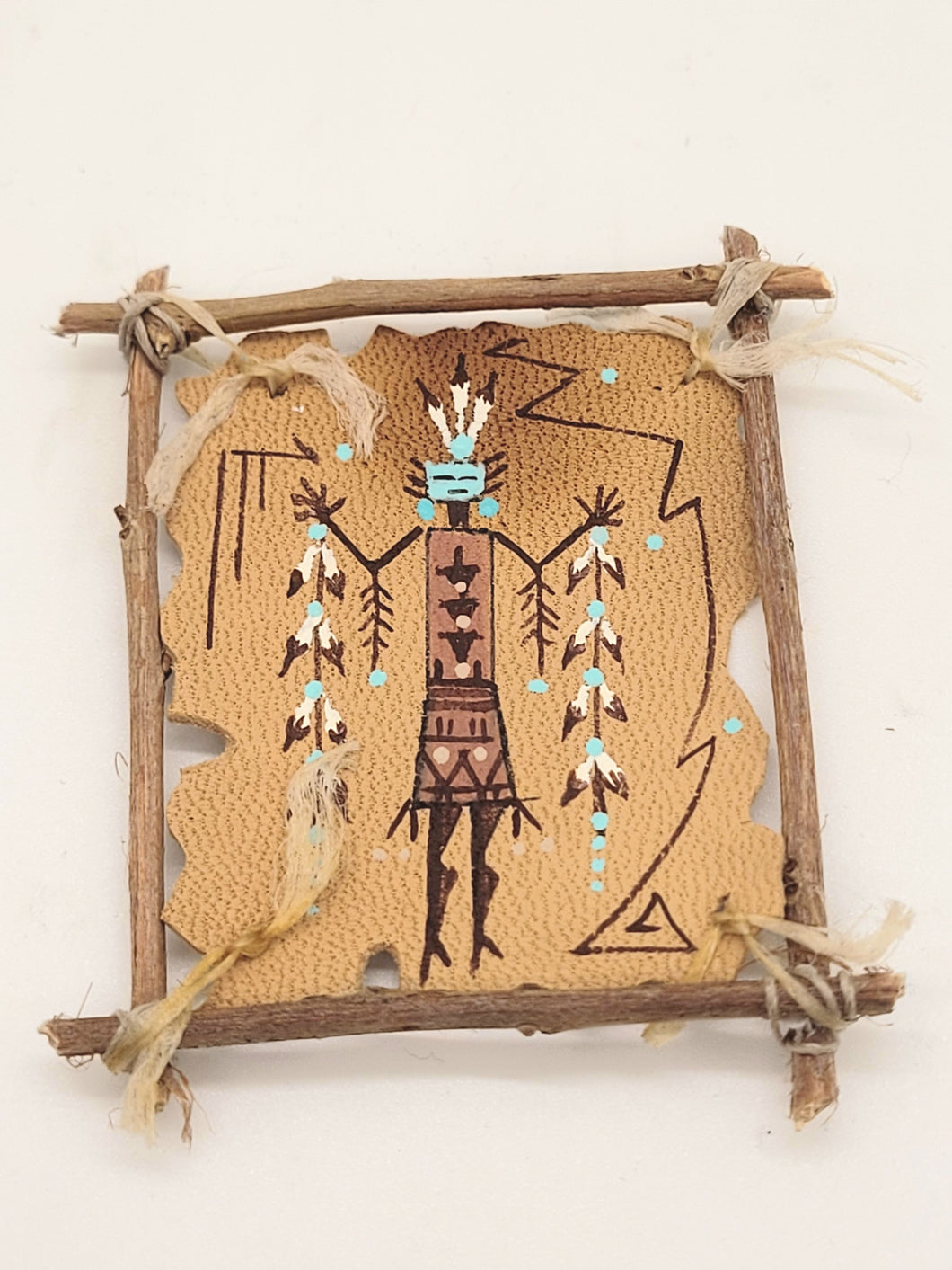 Dollhouse Miniature ~ 1:12 Scale, Leather Navajo Yei Wall-Hanging