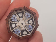 Load image into Gallery viewer, 1&quot; Sailor&#39;s Valentine - Blue and White Theme with Flowers, Rope, and Hearts - by Pam Friend

