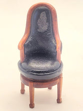 Load image into Gallery viewer, Dollhouse Miniature ~ 1:24 Scale, Black Leather Swivel Chair
