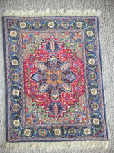 Load image into Gallery viewer, Dollhouse Miniature ~ Petit Point Star Motif with Geometric Florals Rug  - Ursula Sauerberg
