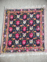 Load image into Gallery viewer, Dollhouse Miniature ~ Petit Point Purple and White Floral Pattern Rug - Ursula Sauerberg
