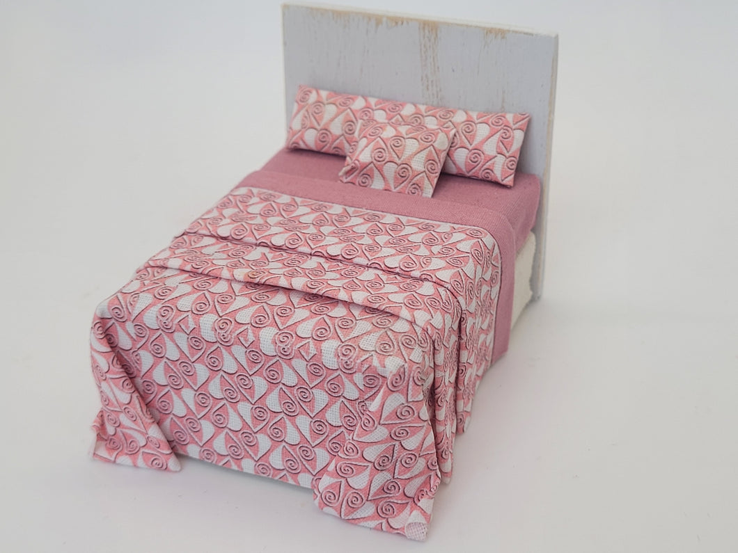 Handmade Wooden Pink Patterned Bed