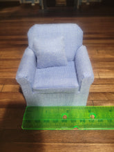 Load image into Gallery viewer, Light Blue Fabric Couch &amp; Chair Handmade
