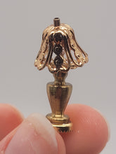 Load image into Gallery viewer, Dollhouse Miniature ~ Golden Lamp w/ See-through Shade by Lighting Bug
