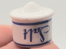 Load image into Gallery viewer, Dollhouse Miniature ~ Salt, Pepper, and Sugar Porcelain Jars - Does Not Open
