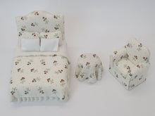 Load image into Gallery viewer, Handmade 3pc Cream &amp; Floral Bedroom Set
