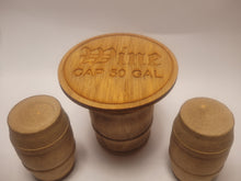 Load image into Gallery viewer, &#39;Wine&#39; Engraved Wooden Barrel Table and Seats
