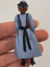 Load image into Gallery viewer, Handmade Clay Doll in Blue Dress

