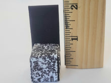 Load image into Gallery viewer, Dollhouse Miniature ~ 1:24 Scale, 3pc Black &amp; White Fabric Table and Chair Set

